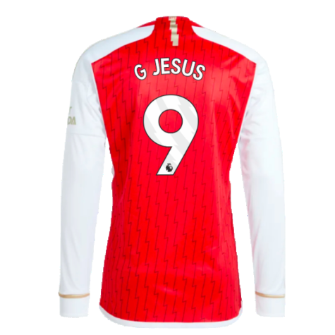 2023-2024 Arsenal Long Sleeve Home Shirt (G Jesus 9)