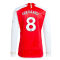 2023-2024 Arsenal Long Sleeve Home Shirt (Odegaard 8)
