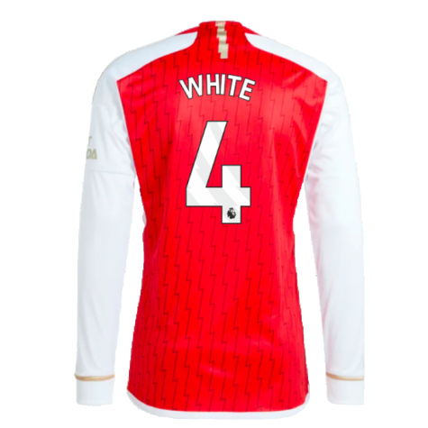 2023-2024 Arsenal Long Sleeve Home Shirt (White 4)