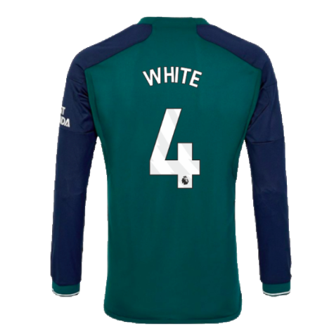 2023-2024 Arsenal Long Sleeve Third Shirt (White 4)