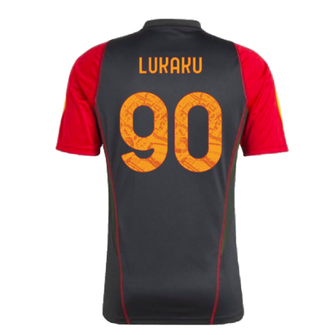 2023-2024 AS Roma Training Shirt (Black) (LUKAKU 90)