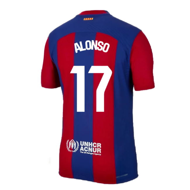 2023-2024 Barcelona Authentic Home Shirt (Alonso 17)