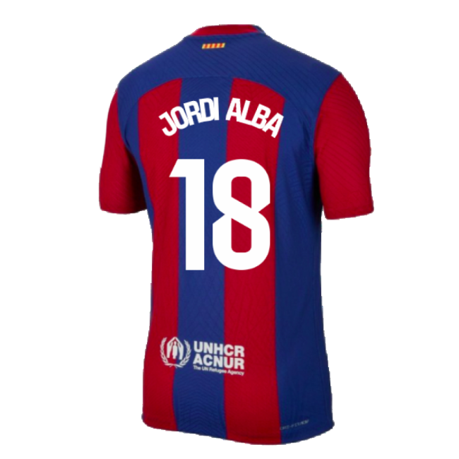 2023-2024 Barcelona Authentic Home Shirt (Jordi Alba 18)