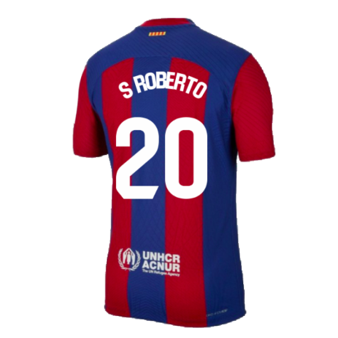 2023-2024 Barcelona Authentic Home Shirt (S Roberto 20)