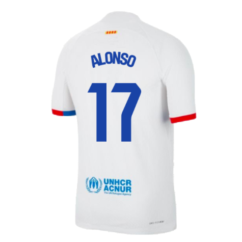 2023-2024 Barcelona Away Authentic Away Shirt (Alonso 17)