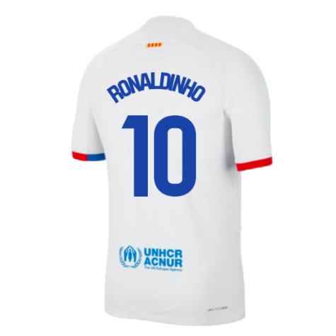 2023-2024 Barcelona Away Authentic Away Shirt (Ronaldinho 10)