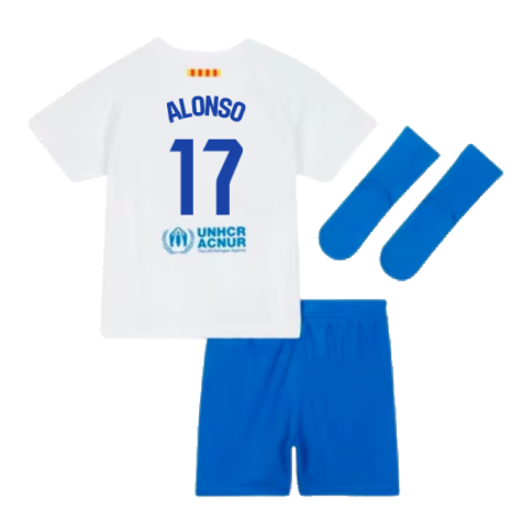 2023-2024 Barcelona Away Baby Kit (Alonso 17)