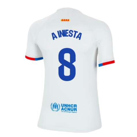 2023-2024 Barcelona Away Shirt (Kids) (A Iniesta 8)