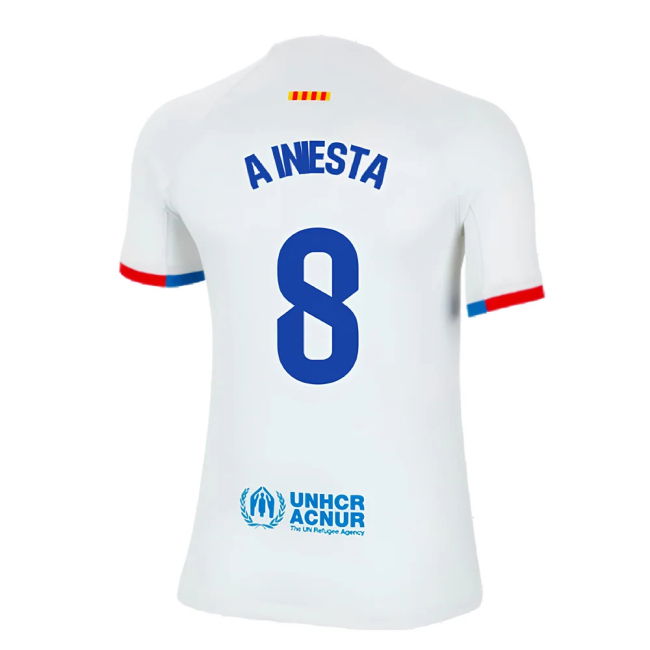2023-2024 Barcelona Away Shirt (Kids) (A Iniesta 8)