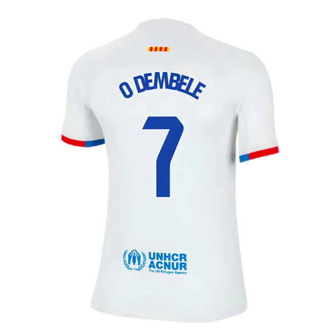 2023-2024 Barcelona Away Shirt (Kids) (O Dembele 7)