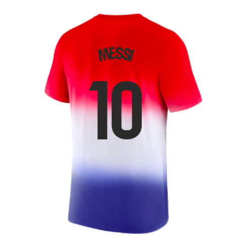 2023-2024 Barcelona Crest Tee (Blue) (Messi 10)