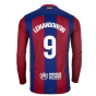 2023-2024 Barcelona Home Long Sleeve Shirt (Lewandowski 9)