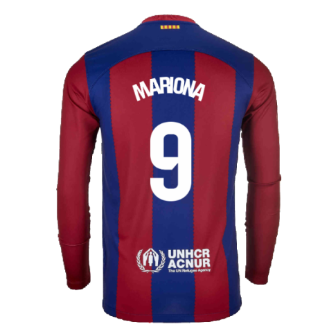 2023-2024 Barcelona Home Long Sleeve Shirt (Mariona 9)