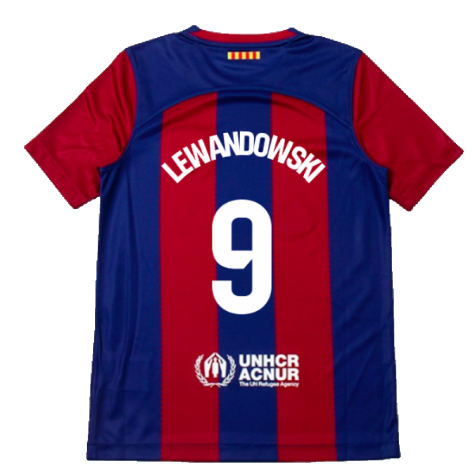 2023-2024 Barcelona Home Shirt (Kids) (Lewandowski 9)