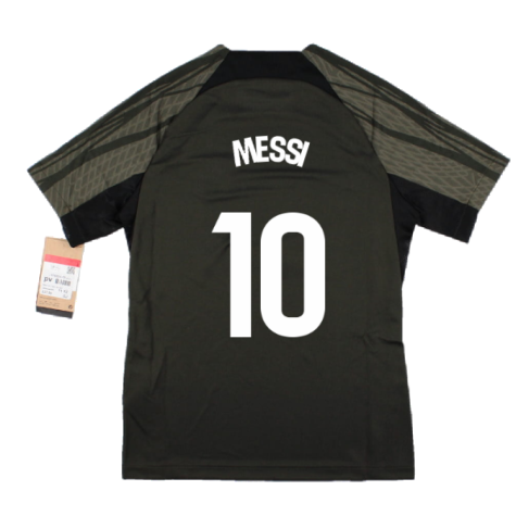 2023-2024 Barcelona Strike Dri-Fit Training Shirt (Sequoia) - Kids (Messi 10)