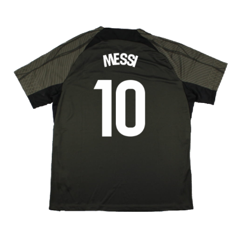 2023-2024 Barcelona Strike Dri-Fit Training Shirt (Sequoia) (Messi 10)