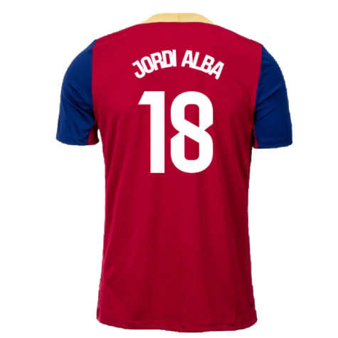 2023-2024 Barcelona Strike Training Shirt (Red) (Jordi Alba 18)
