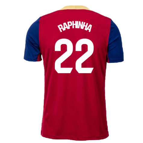 2023-2024 Barcelona Strike Training Shirt (Red) (Raphinha 22)