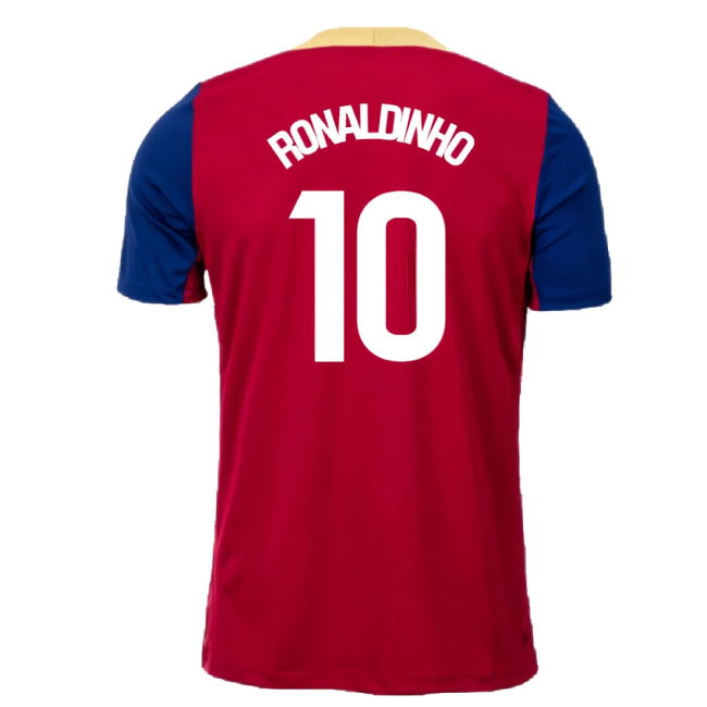 2023-2024 Barcelona Strike Training Shirt (Red) (Ronaldinho 10)