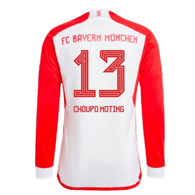 2023-2024 Bayern Munich Long Sleeve Home Shirt (Choupo Moting 13)