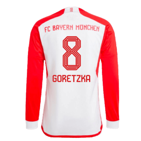 2023-2024 Bayern Munich Long Sleeve Home Shirt (Goretzka 8)