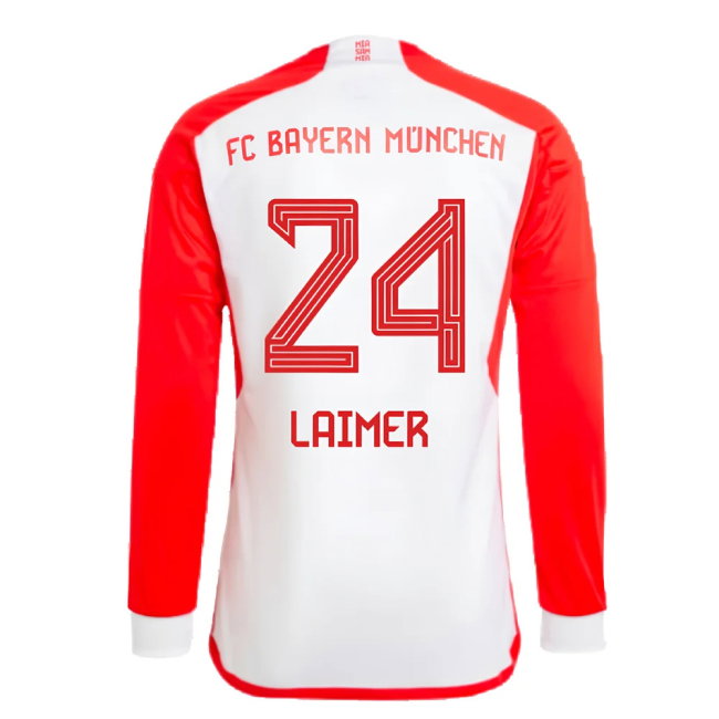 2023-2024 Bayern Munich Long Sleeve Home Shirt (Kids) (Laimer 24)