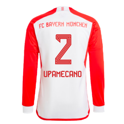 2023-2024 Bayern Munich Long Sleeve Home Shirt (Kids) (Upamecano 2)
