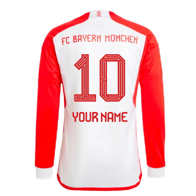 2023-2024 Bayern Munich Long Sleeve Home Shirt (Kids) (Your Name)