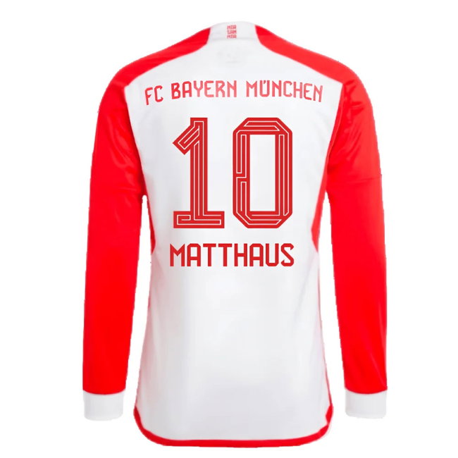 2023-2024 Bayern Munich Long Sleeve Home Shirt (Matthaus 10)