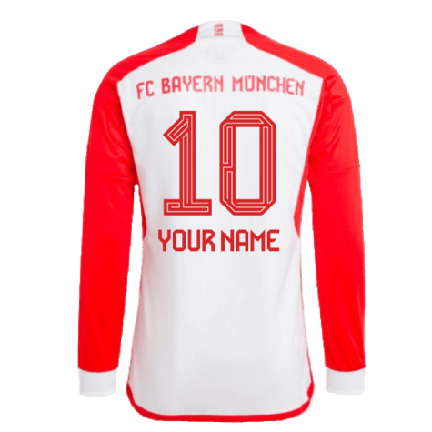 2023-2024 Bayern Munich Long Sleeve Home Shirt (Your Name)
