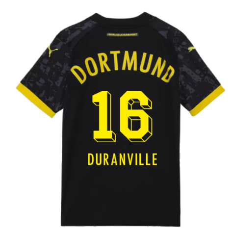 2023-2024 Borussia Dortmund Away Shirt (Kids) (Duranville 16)
