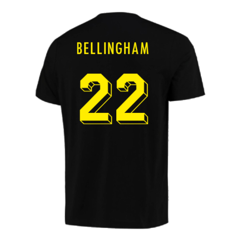 2023-2024 Borussia Dortmund FtblCore AOP Tee (Black) (Bellingham 22)