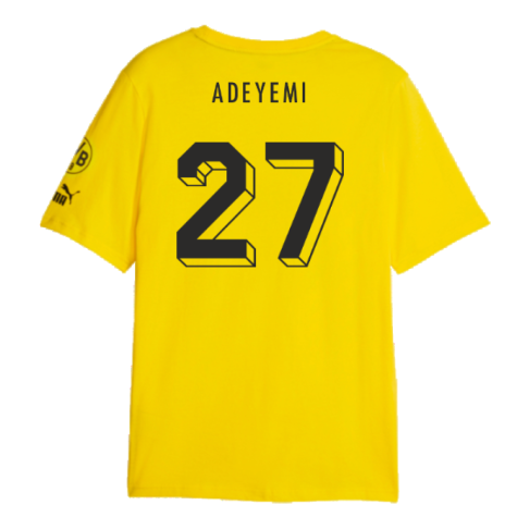 2023-2024 Borussia Dortmund FtblCore Graphic Tee (Yellow) (Adeyemi 27)