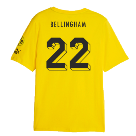 2023-2024 Borussia Dortmund FtblCore Graphic Tee (Yellow) (Bellingham 22)