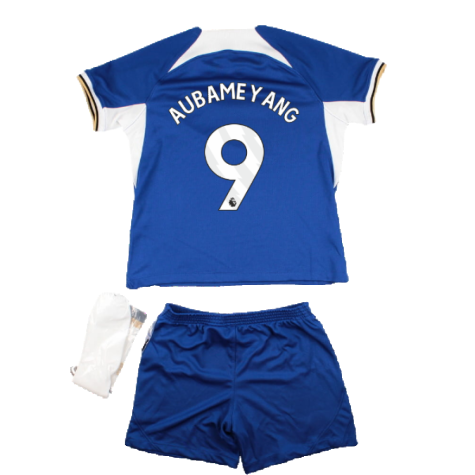 2023-2024 Chelsea Home Little Boys Mini Kit (AUBAMEYANG 9)