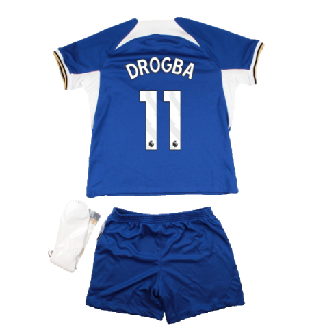 2023-2024 Chelsea Home Little Boys Mini Kit (DROGBA 11)