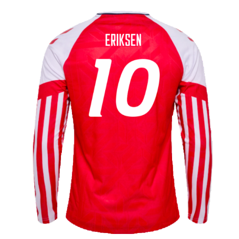 2023-2024 Denmark Long Sleeve Home Shirt (Eriksen 10)