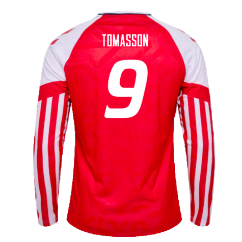 2023-2024 Denmark Long Sleeve Home Shirt (TOMASSON 9)