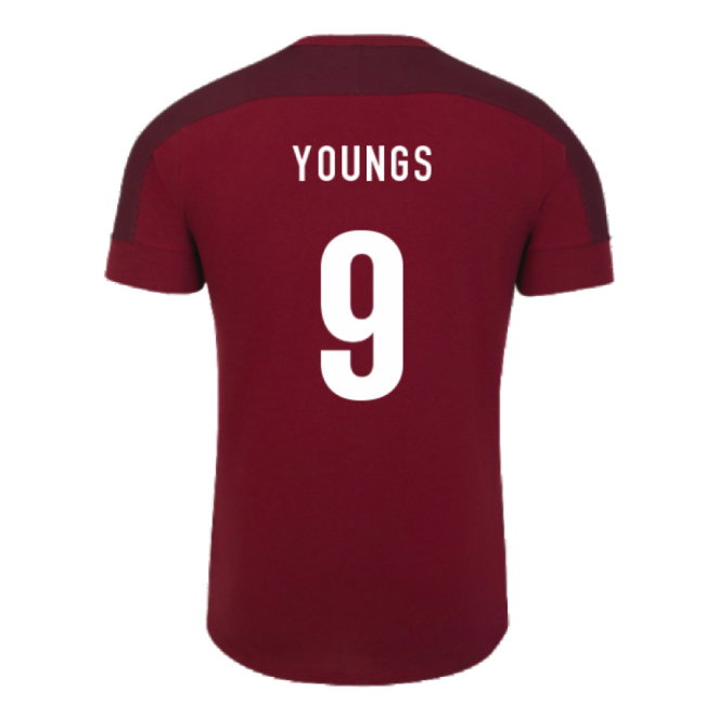 2023-2024 England Rugby Presentation T-Shirt (Tibetan Red) (Youngs 9)
