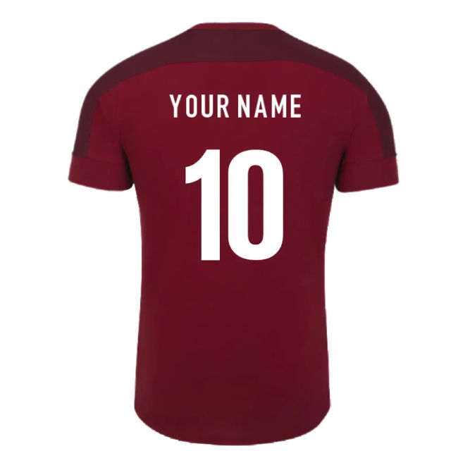 2023-2024 England Rugby Presentation T-Shirt (Tibetan Red) (Your Name)