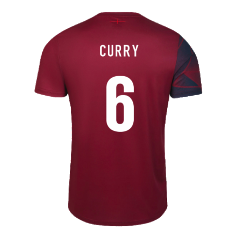 2023-2024 England Rugby Warm Up Jersey (Tibetan Red) (Curry 6)