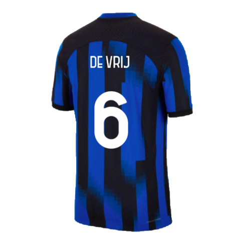 2023-2024 Inter Milan Authentic Home Shirt (De Vrij 6)