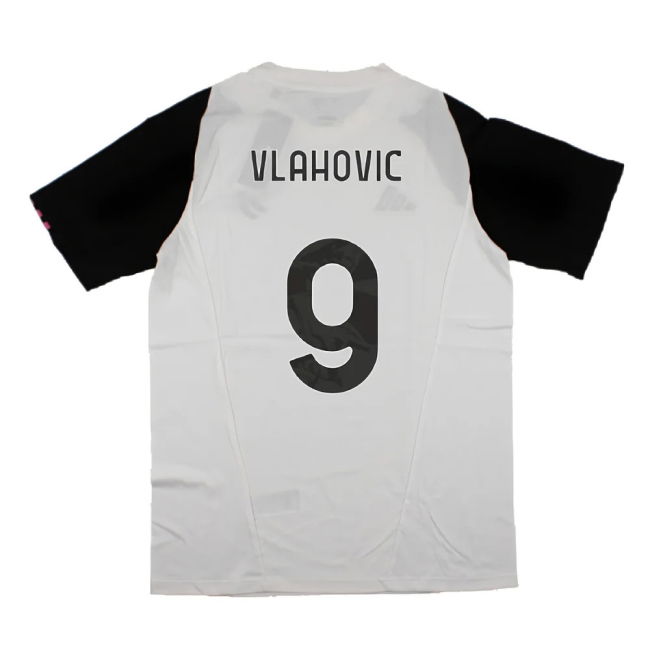 2023-2024 Juventus Cotton Tee (White) (VLAHOVIC 9)