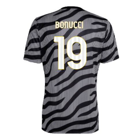 2023-2024 Juventus Pre-Match Shirt (Black) (BONUCCI 19)