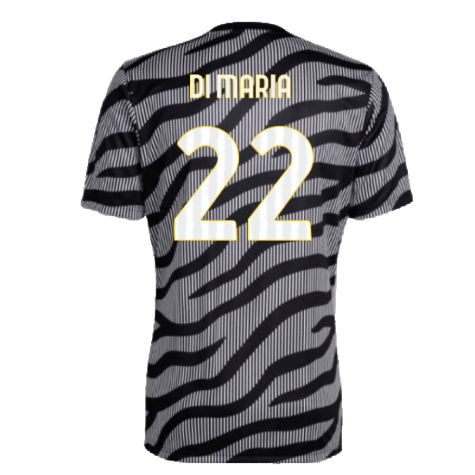 2023-2024 Juventus Pre-Match Shirt (Black) (DI MARIA 22)