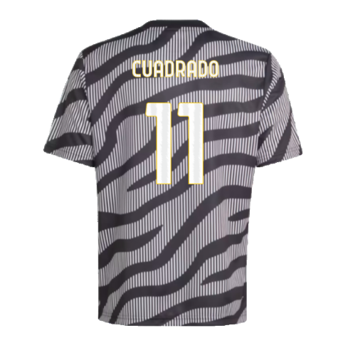2023-2024 Juventus Pre-Match Shirt (Black) - Kids (CUADRADO 11)