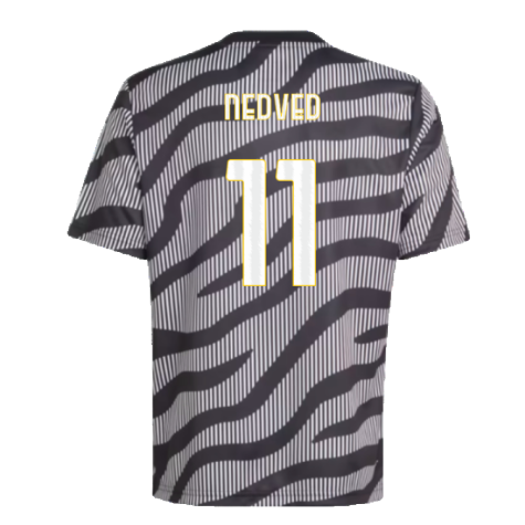 2023-2024 Juventus Pre-Match Shirt (Black) - Kids (NEDVED 11)