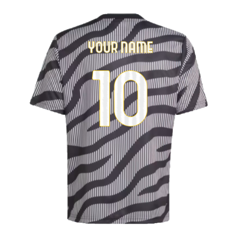 2023-2024 Juventus Pre-Match Shirt (Black) - Kids (Your Name)