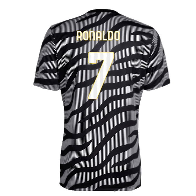 2023-2024 Juventus Pre-Match Shirt (Black) (RONALDO 7)