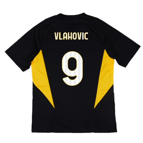 2023-2024 Juventus Training Shirt (Black) (VLAHOVIC 9)